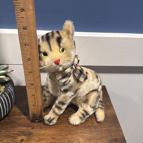 Unbranded Steiff kitten sitting cat kitty green eyes sewn nose mohair beautiful - Picture 13 of 15